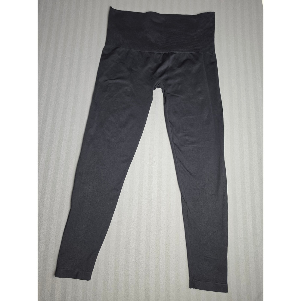 Assets by Spanx Womens Black Seamless High Waisted Leggings 1X 20339R